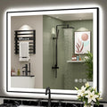 40x38 Black Framed LED Bathroom Mirror by Awandee
