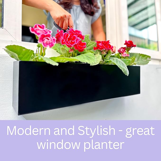 LaLaGreen Wall Planters for Outdoor Plants Carbon Steel Black Metal Hanging - Image 4