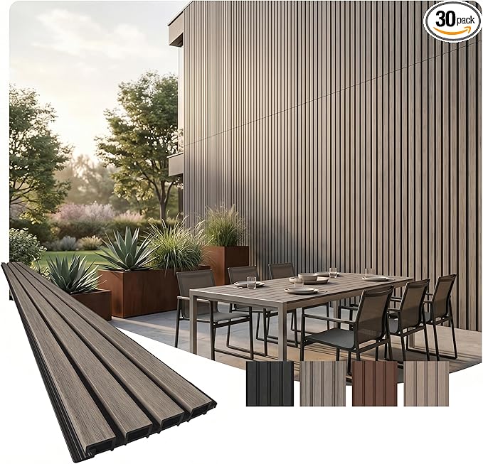 From Plain to Beautiful in Hours WPC Exterior Wall Slat Panels Waterproof by DecorativeCeilingTiles