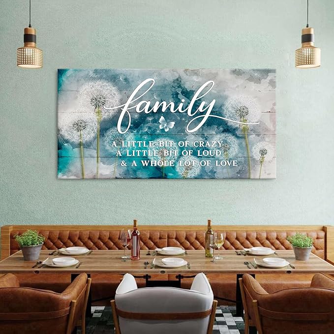 AIYISU Inspirational Family Wall Art Farmhouse Home Decor Dandelion Botanical - Image 5