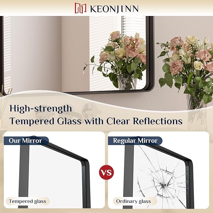 Keonjinn Black Bathroom Mirrors - Image 4