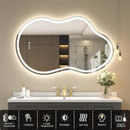 SMIROR Irregular Led Backlit Bathroom Mirror 60 x 32 inch, Asymmetrical Cloud - Image 3