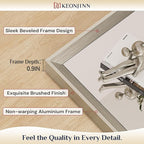 Keonjinn 30 x 36 Inch Brushed Nickel Bathroom Mirror, Beveled Rectangle Framed - Image 2