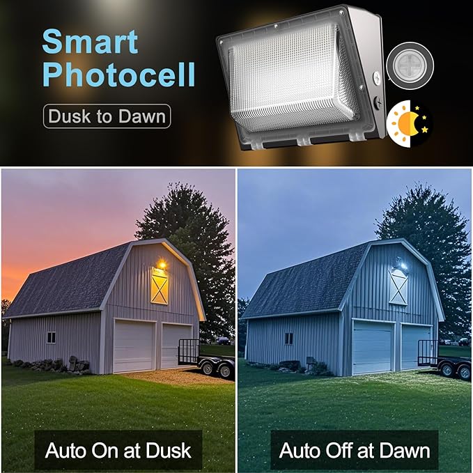 Lightdot 6Pack 100W LED Wall Pack Lights, 100-277v Dusk to Dawn - Image 7