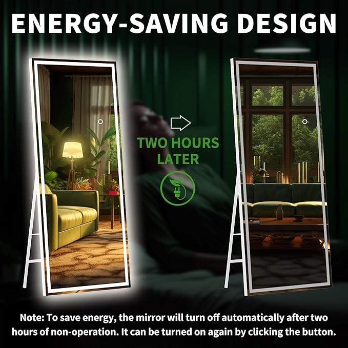 Hasipu Full Length Mirror with Lights, Full Body Dressing Hanging Mounted Mirror - Image 7