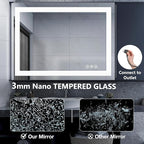 DUMOS 32.1"x40.1" LED Bathroom Mirror, Smart Anti-Fog Bathroom Vanity Mirror - Image 7