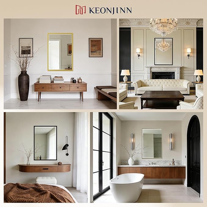 Keonjinn 48" x 24" Black Bathroom Mirrors - Image 9