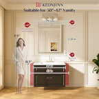 Keonjinn 30" x 36" Gold Bathroom Mirror, Beveled Edge Tempered Glass, - Image 5