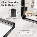 72 x 32 Inch Black Metal Framed Bathroom Mirror - Image 6