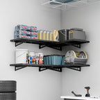 FLEXIMOUNTS 4 Pack 2x4ft Corner Wall Shelving Garage Storage Rack, 24x48 inch - Image 2