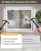 36x36 LED Bathroom Mirror with Lights, Super Bright Front & Backlit Vanity - Image 5