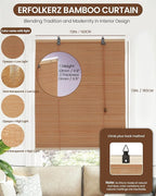 72" Wx72 H Bamboo Blinds Roller Shades - Image 2