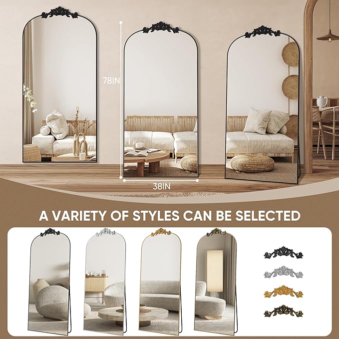 Antok Arched Full Length Mirror, Full Body Mirrors - Image 7