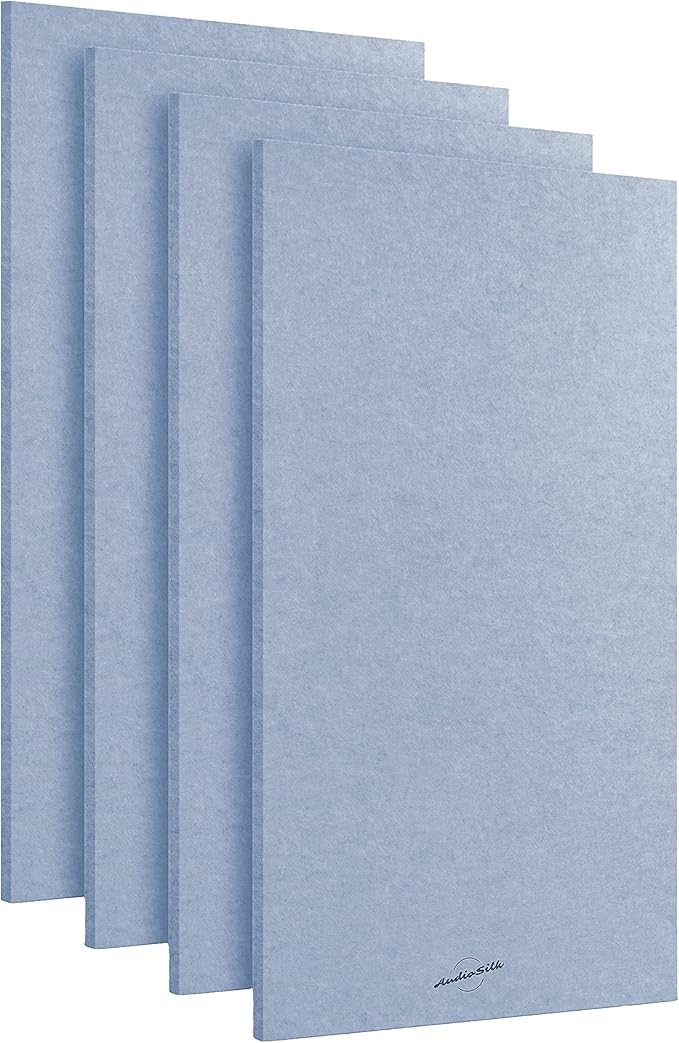 Acoustic Panels, 4 Pack ROOM KIT, Pale Blue by AudioSilk
