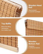 72''W X 72''H Cordless Bamboo Roman Shades - Image 6