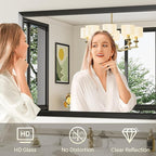 Briivue 36x30 Inch Black Bathroom Mirror - Image 4