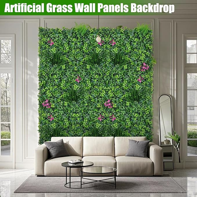 Artificial Grass Wall Roll Panels, UV-Anti Fake Greenery Plant Boxwood Panels - Image 4
