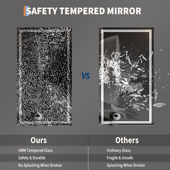 LED Bathroom Mirror 50 x 28 inch, Lighted Bathroom Vanity Mirror - Image 7