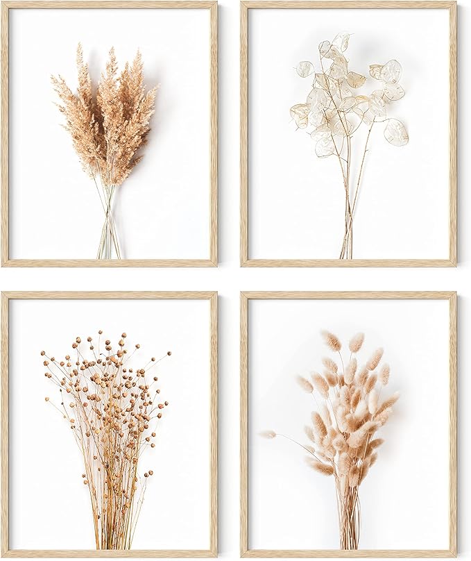 HAUS AND HUES Brown Plant Set of 4-16x20 Framed Beige by HausandHuesArtPrints