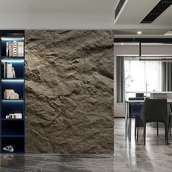 KASARO 3D Faux Stone Wall Panels, Cement Texture Thicker Accent - Image 5