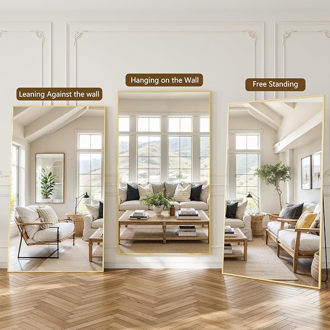 Koonmi 77"x38" Floor Mirror Full Length, Bedroom Floor Body Mirror - Image 5