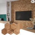 Wall!Supply 3D Wall Panels – Reclaimed Hexagon Asian Teak Wood in Natural – by WallSupply