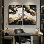 Framed Gold Abstract Wall Art Set of 2 - Image 8