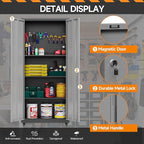 Garage Storage Cabinet with Wheels, Metal Storage Cabinet with 2 Doors and - Image 7