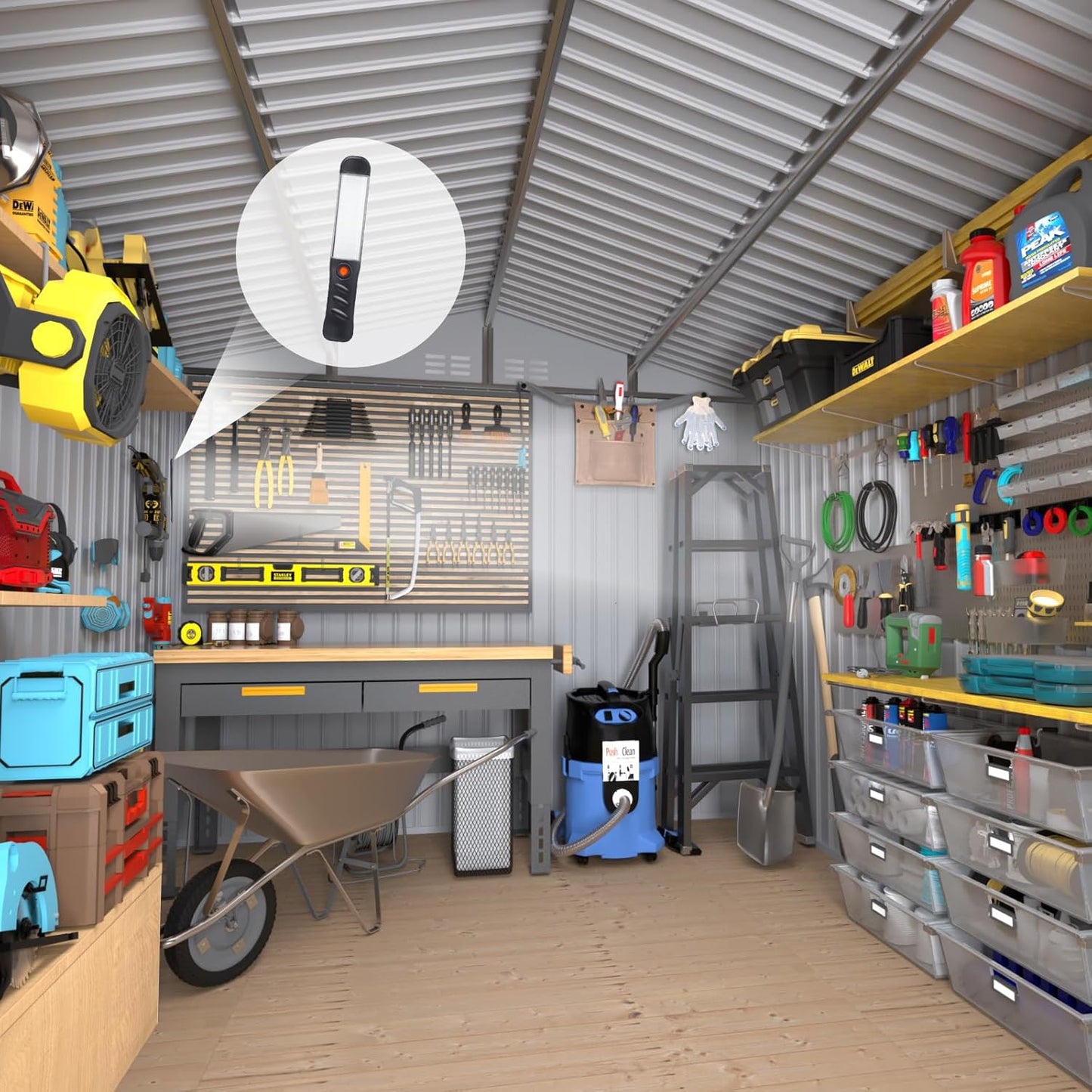 10x12 FT Outdoor Storage Shed, Metal Garden Shed - Tool Storage Sheds with Lockable Doors, Waterproof Outside Storage Building for Backyard, Patio (Black; Floor Not Included)