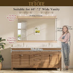TETOTE 60 x 36 Inch Brushed Nickel Bathroom Mirror - Image 8
