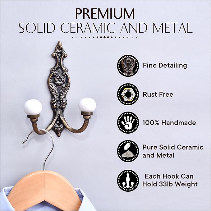 Indian Shelf Pack of 12 Heavy Duty Double Hooks - Image 3