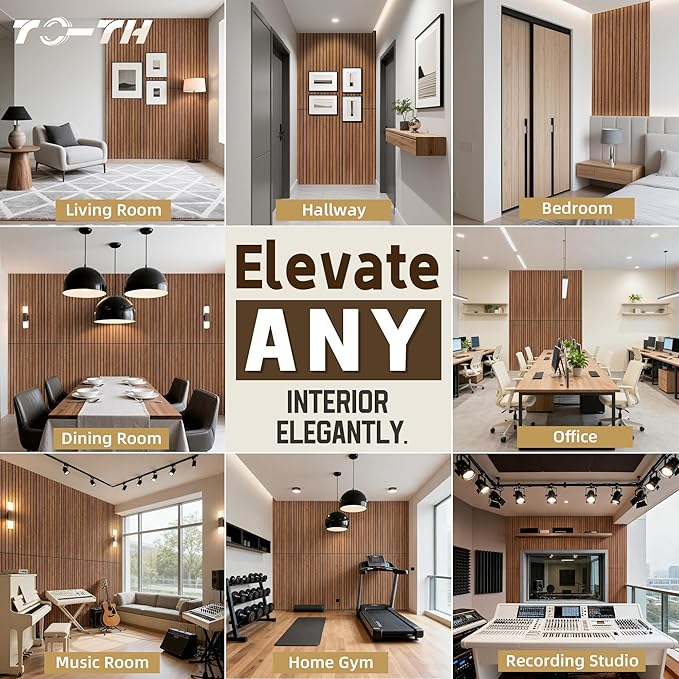 TO-TH Wood-Look Acoustic Wall Panels, 10 Pack 47.2” x 23.6” Acoustic Panels - Image 8