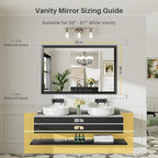 Briivue 55x36 Inch Black Bathroom Mirror - Image 2