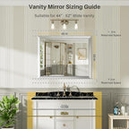 40x32 Inch Brushed Silver Bathroom Mirror - Image 2