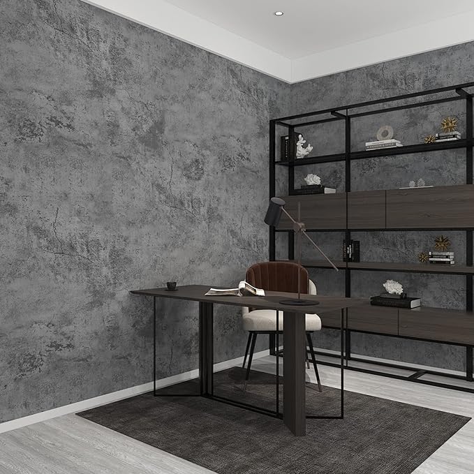 3yecao 16"×1181" Extra Thick Large Size Blue Grey Concrete Wallpaper Peel and - Image 6
