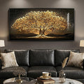 Large Framed Black and Gold Tree of Life Wall Art, Modern Luxury Tree Painting by Cuspin