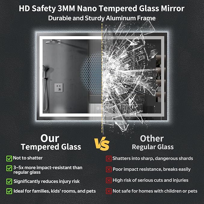 60"x40" LED Bathroom Mirror - Image 7