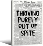 Black And White Newspaper Poster Fashion Fun Motivational Quote Wall Art by Unknown