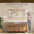 TETOTE 55 x 30 Inch Bathroom Mirror, Matte Black Modern Metal Frame Rectangle - Image 8