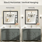 Briivue 40x36 Inch Black Bathroom Mirror - Image 6