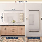 Keonjinn Black Bathroom Mirror for Over Sink, Sandblasted Finish Matte Black - Image 7