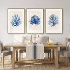Large Framed Blue Coastal Coral Wall Art - Image 3