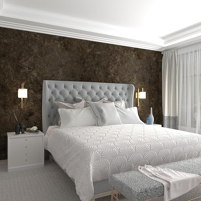 3yecao 31"×591" Big Roll Large Size Wide Thick Dark Brown Tan Grey Concrete by 3YECAO