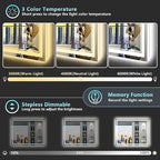 44x36 LED Bathroom Mirror with Lights, Backlit and Front Lit Anti-Fog Lighted - Image 4
