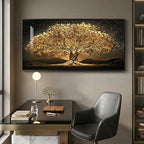 Large Framed Black and Gold Tree of Life Wall Art, Modern Luxury Tree Painting - Image 6