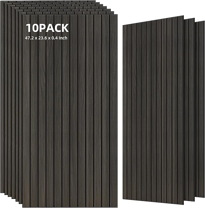 TO-TH Wood-Look Acoustic Wall Panels, 10 Pack 47.2” x 23.6” Acoustic Panels by TO-TH