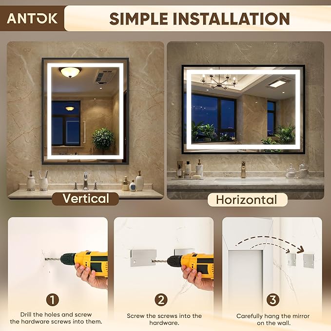Antok 72X36 LED Bathroom Mirror - Image 7