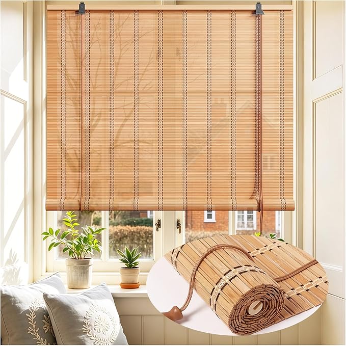 Bamboo Blinds 48x48 inch Bamboo Roman Shades by Unknown