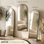 Antok 71" x28” Arched Full Length Floor Mirror, Free Standing/Wall Mount/Leaning - Image 5