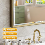 16''x 60'' Tall Brushed Gold Bathroom Mirror, Beveled Gold Frame Mirror - Image 6